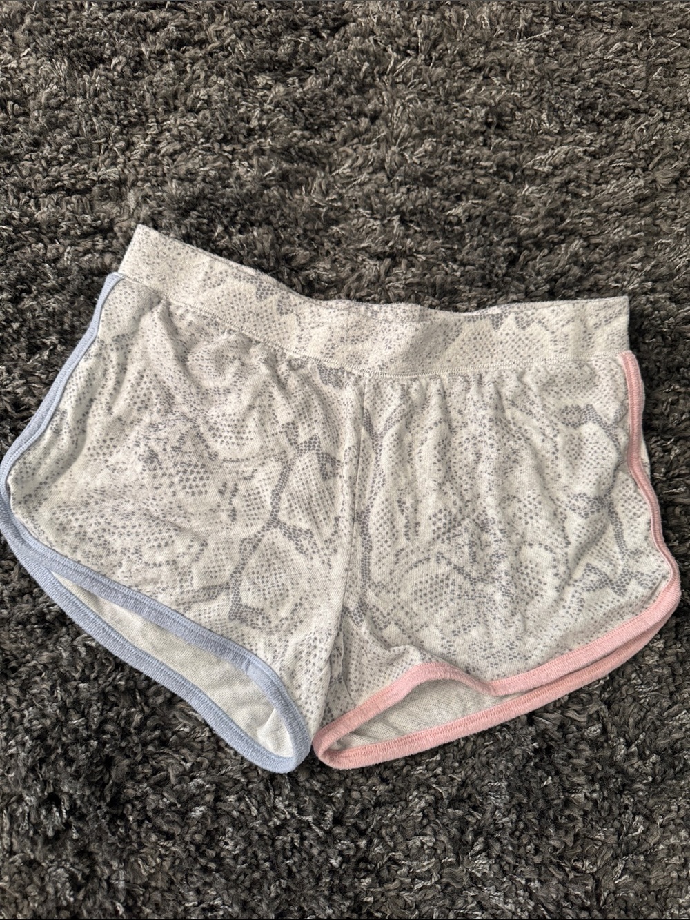 P.J. Salvage Shorts Blue, Pink and Ivory Snake Print Lounge-Size Medium